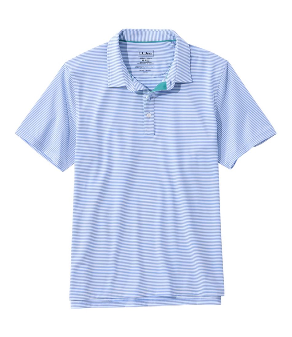 Men's Comfort Stretch Performance? Party Polo, Slightly Fitted, Short-Sleeve, Stripe