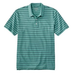 Men's Comfort Stretch Performance? Polo, Short-Sleeve, Slightly Fitted, Stripe