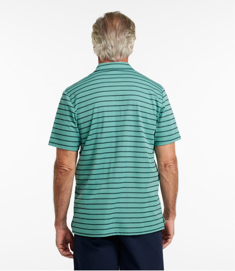 Men's Comfort Stretch Performance? Polo, Short-Sleeve, Slightly Fitted, Stripe - Image 3