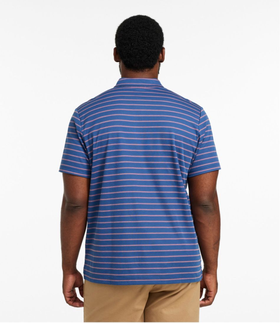Men's Comfort Stretch Performance? Polo, Short-Sleeve, Slightly Fitted, Stripe - Image 5