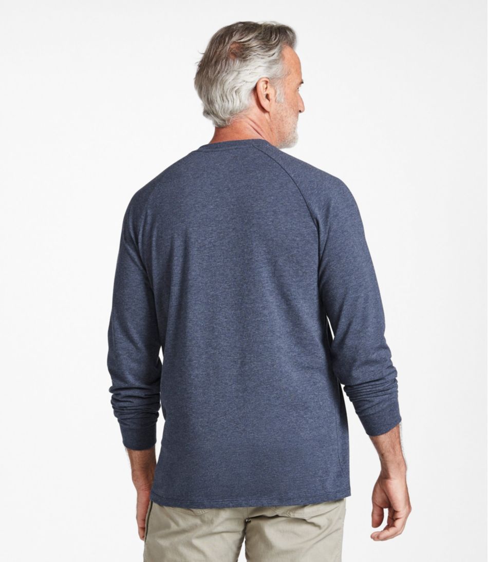 Men's Comfort Stretch Pima Tee Shirt, Long-Sleeve Henley - Image 3