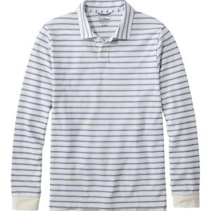 Men's Comfort Stretch Performance? Polo, Long-Sleeve, Stripe