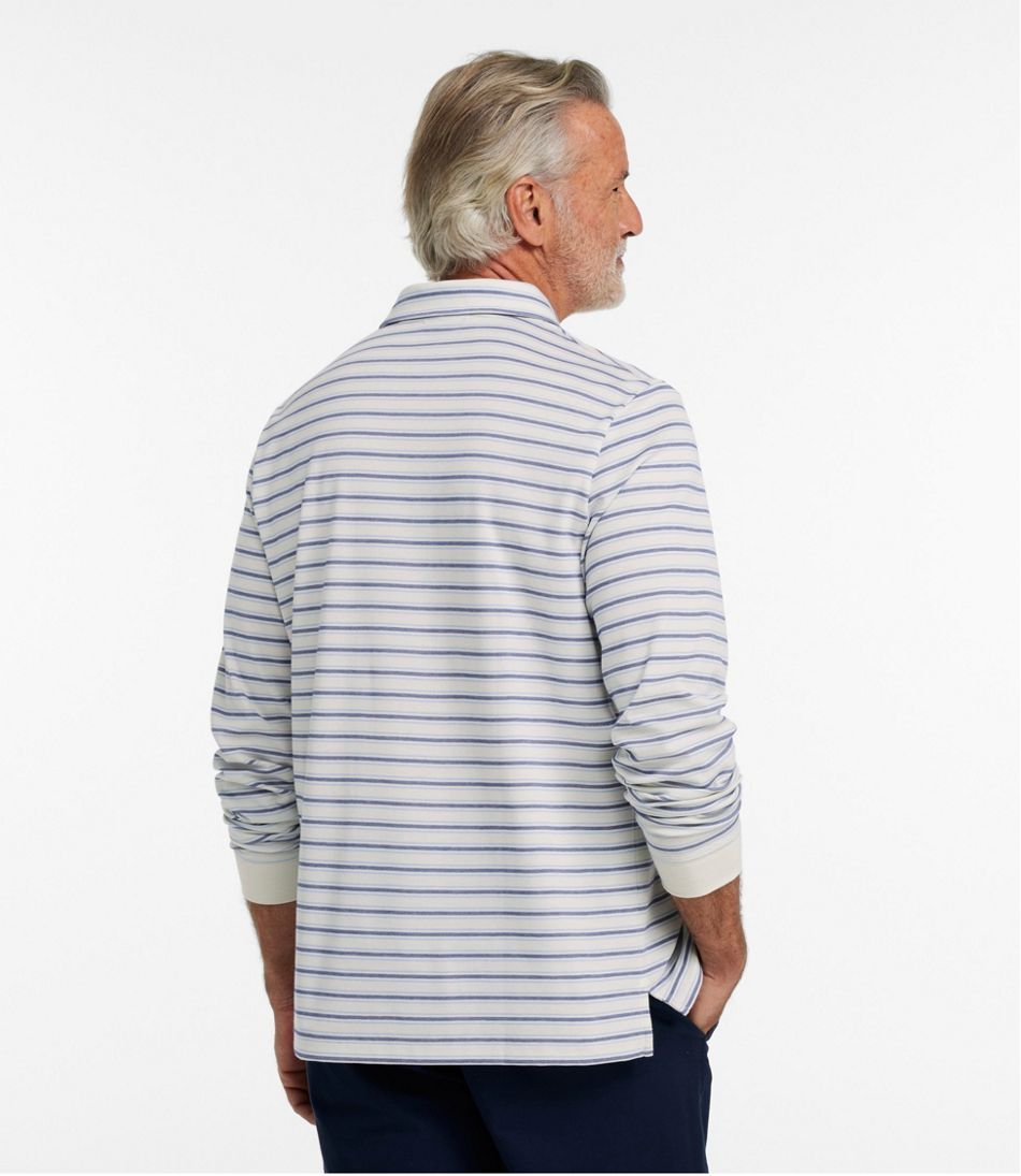 Men's Comfort Stretch Performance? Polo, Long-Sleeve, Stripe - Image 3