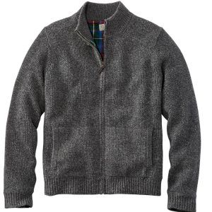 Men's L.L.Bean Classic Ragg Wool Sweater, Full-Zip Flannel-Lined