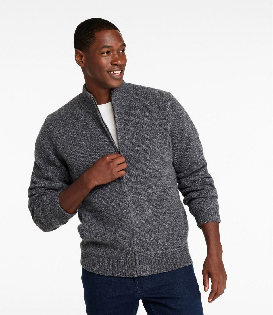 Men's L.L.Bean Classic Ragg Wool Sweater, Full-Zip Flannel-Lined - Image 2