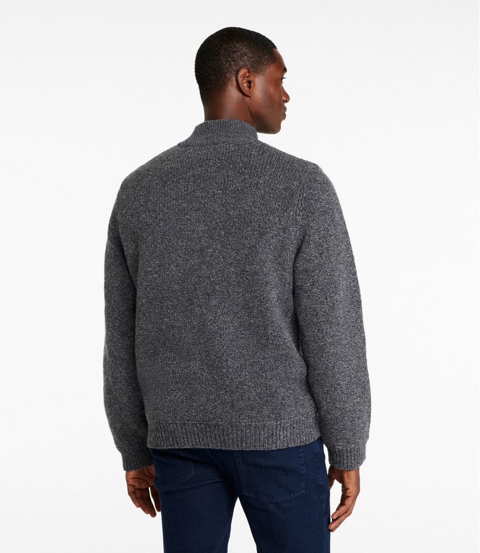 Men's L.L.Bean Classic Ragg Wool Sweater, Full-Zip Flannel-Lined - Image 3