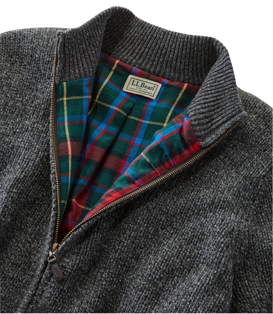 Men's L.L.Bean Classic Ragg Wool Sweater, Full-Zip Flannel-Lined - Image 6