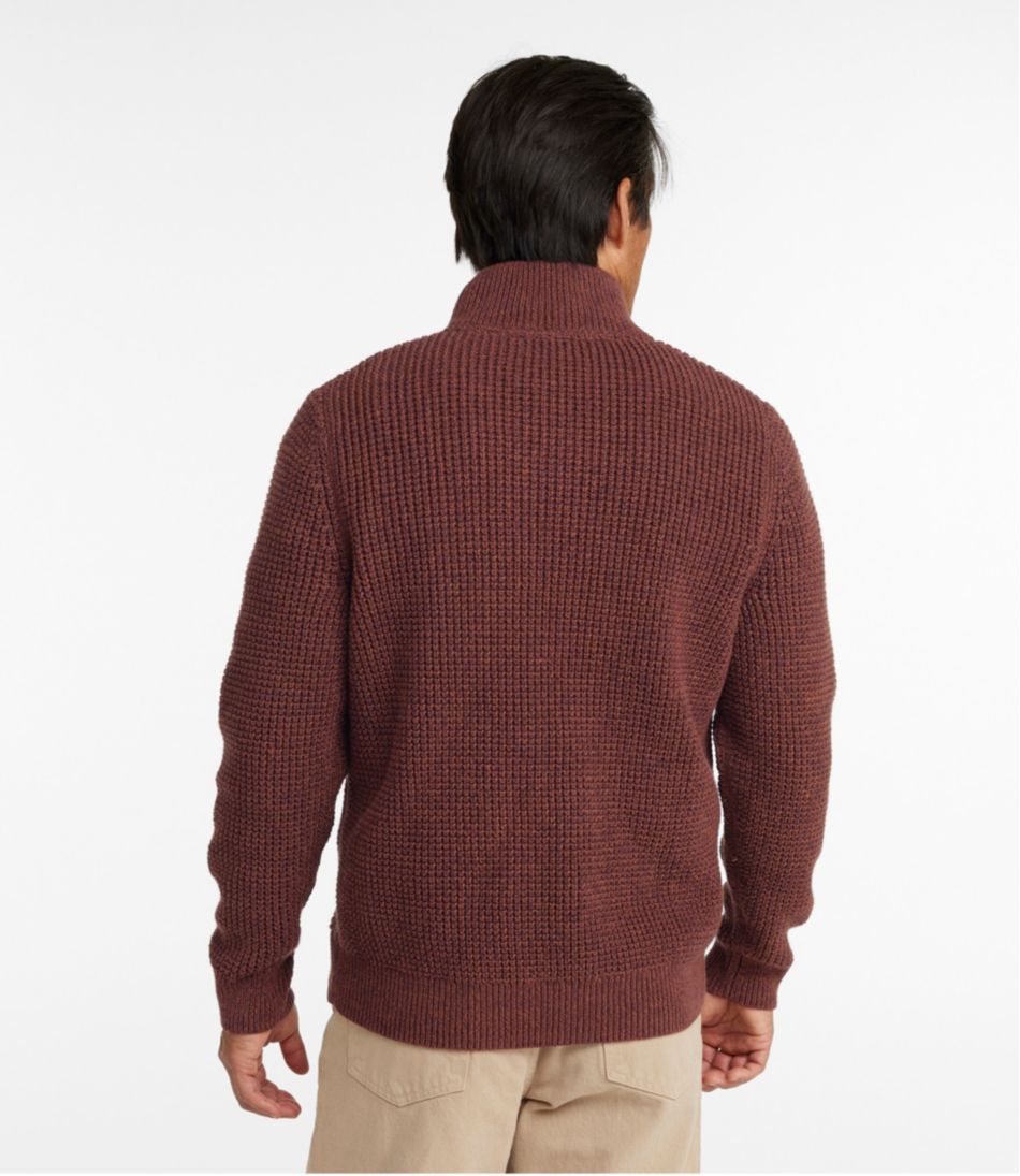 Men's Organic Cotton Waffle Sweater, Quarter Zip - Image 3