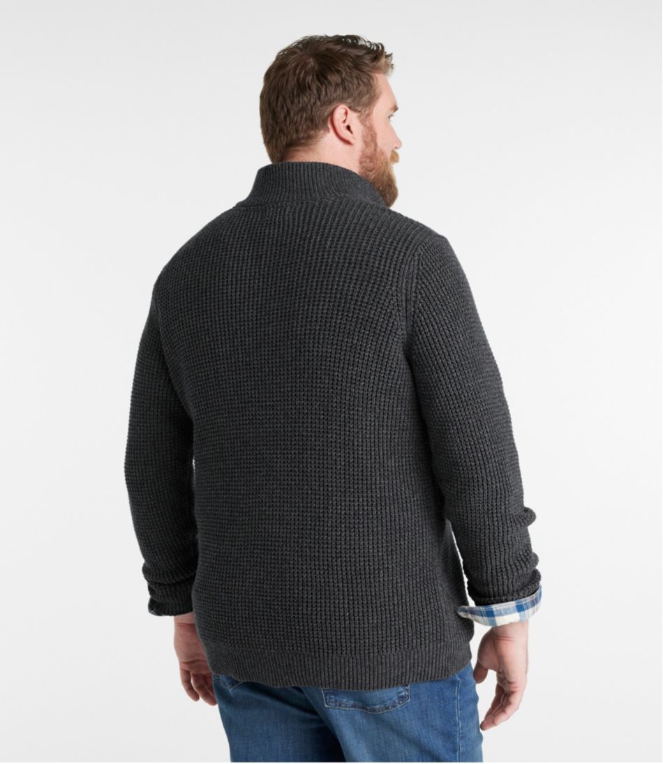 Men's Organic Cotton Waffle Sweater, Quarter Zip - Image 5