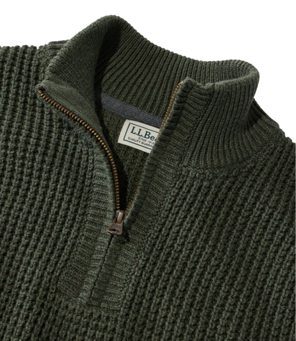 Men's Organic Cotton Waffle Sweater, Quarter Zip - Image 6