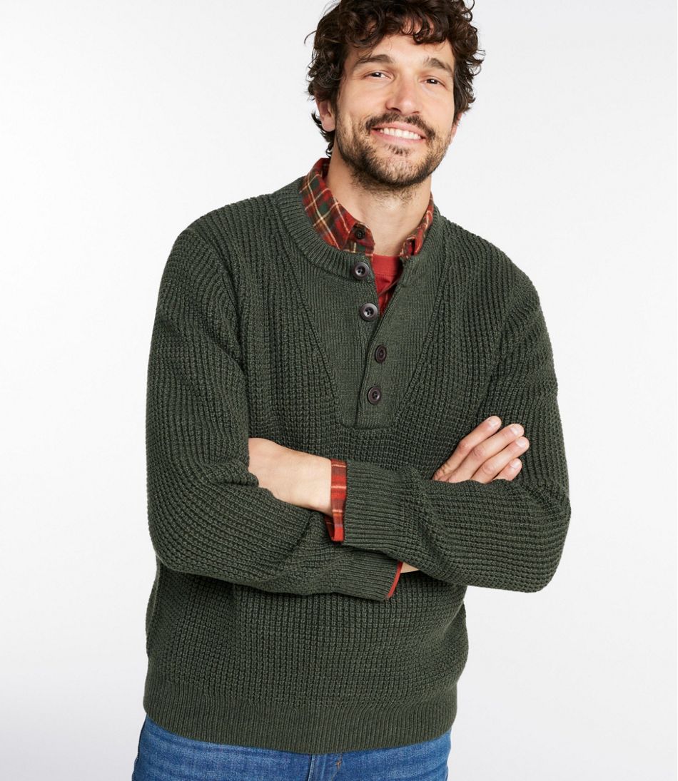 Men's L.L.Bean Organic Cotton Waffle Sweater, Henley - Image 2