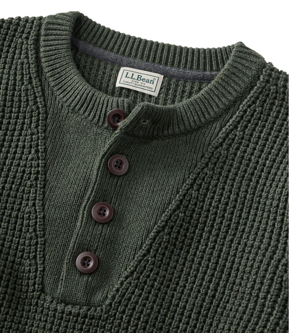 Men's L.L.Bean Organic Cotton Waffle Sweater, Henley - Image 6