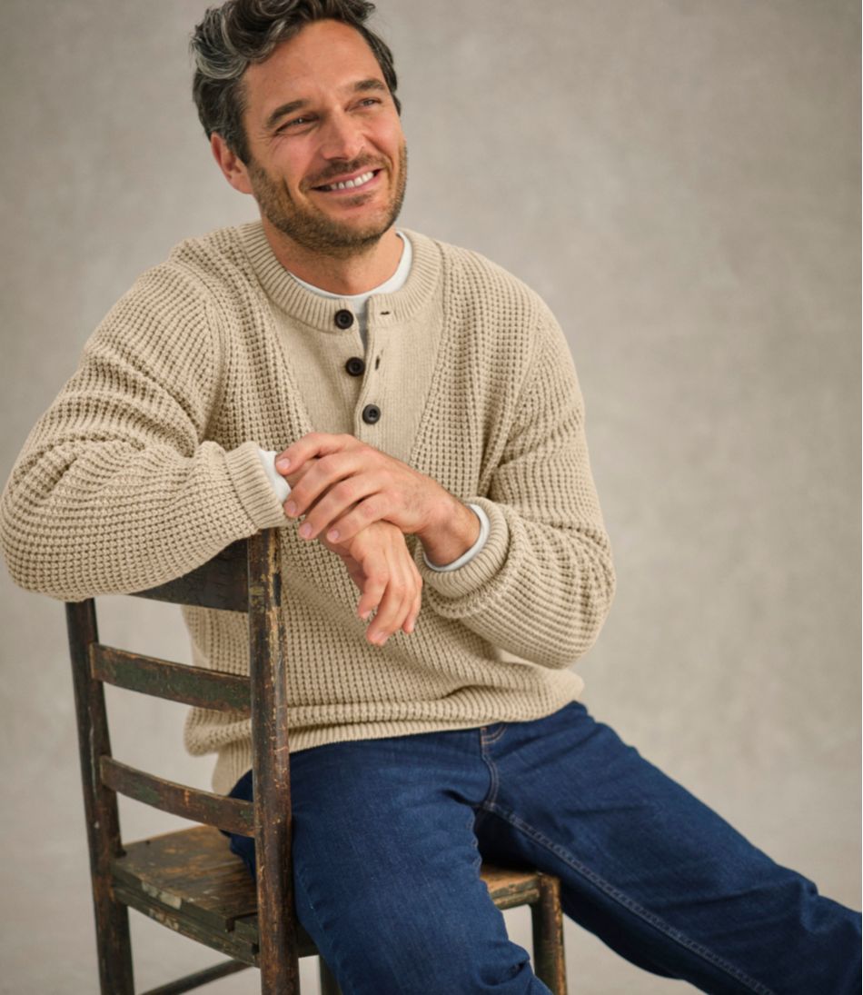 Men's L.L.Bean Organic Cotton Waffle Sweater, Henley - Image 8