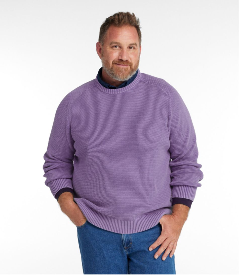 Men's Sunwashed Textured Cotton Sweater, Crewneck - Image 4