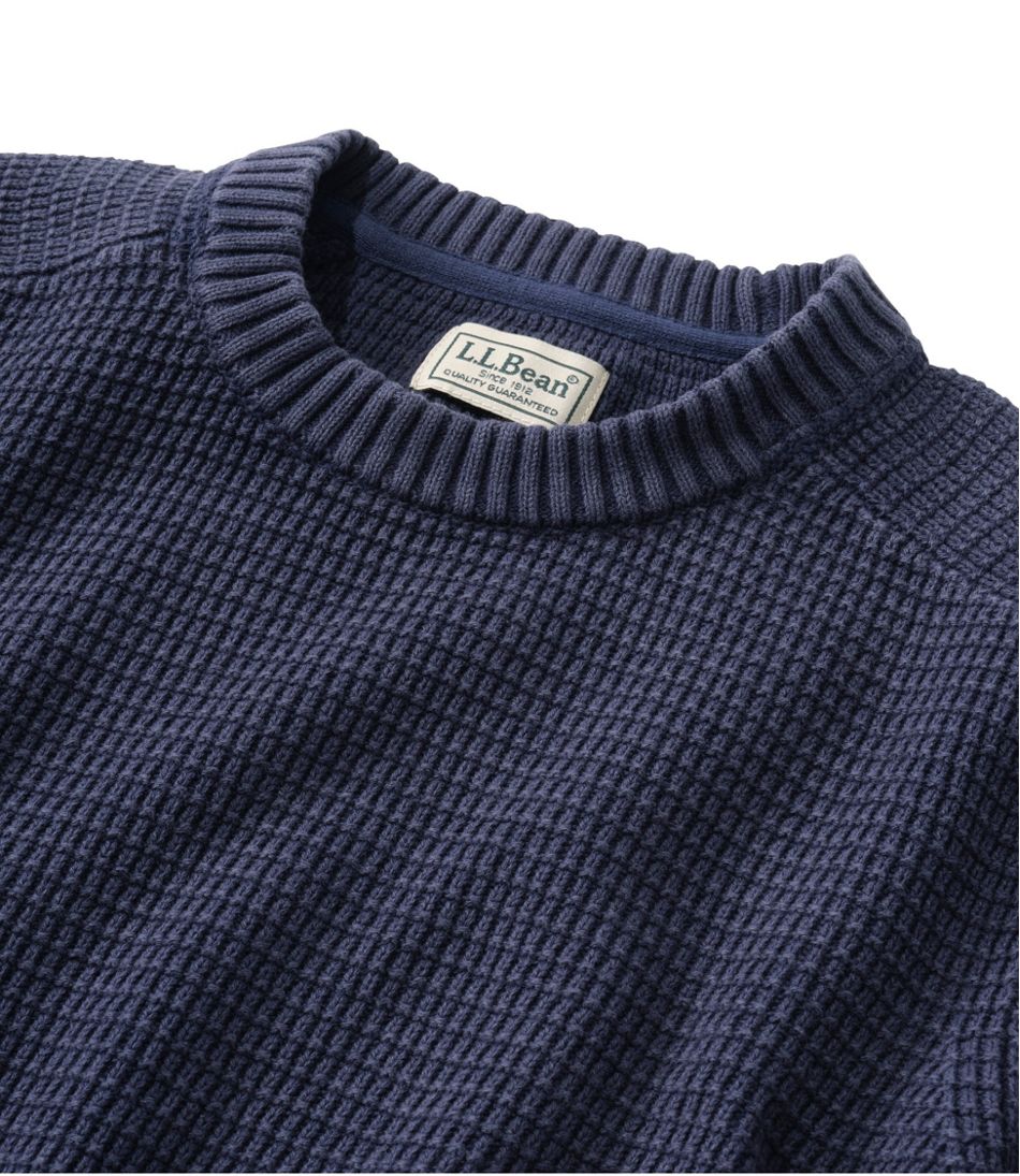 Men's Sunwashed Textured Cotton Sweater, Crewneck - Image 6