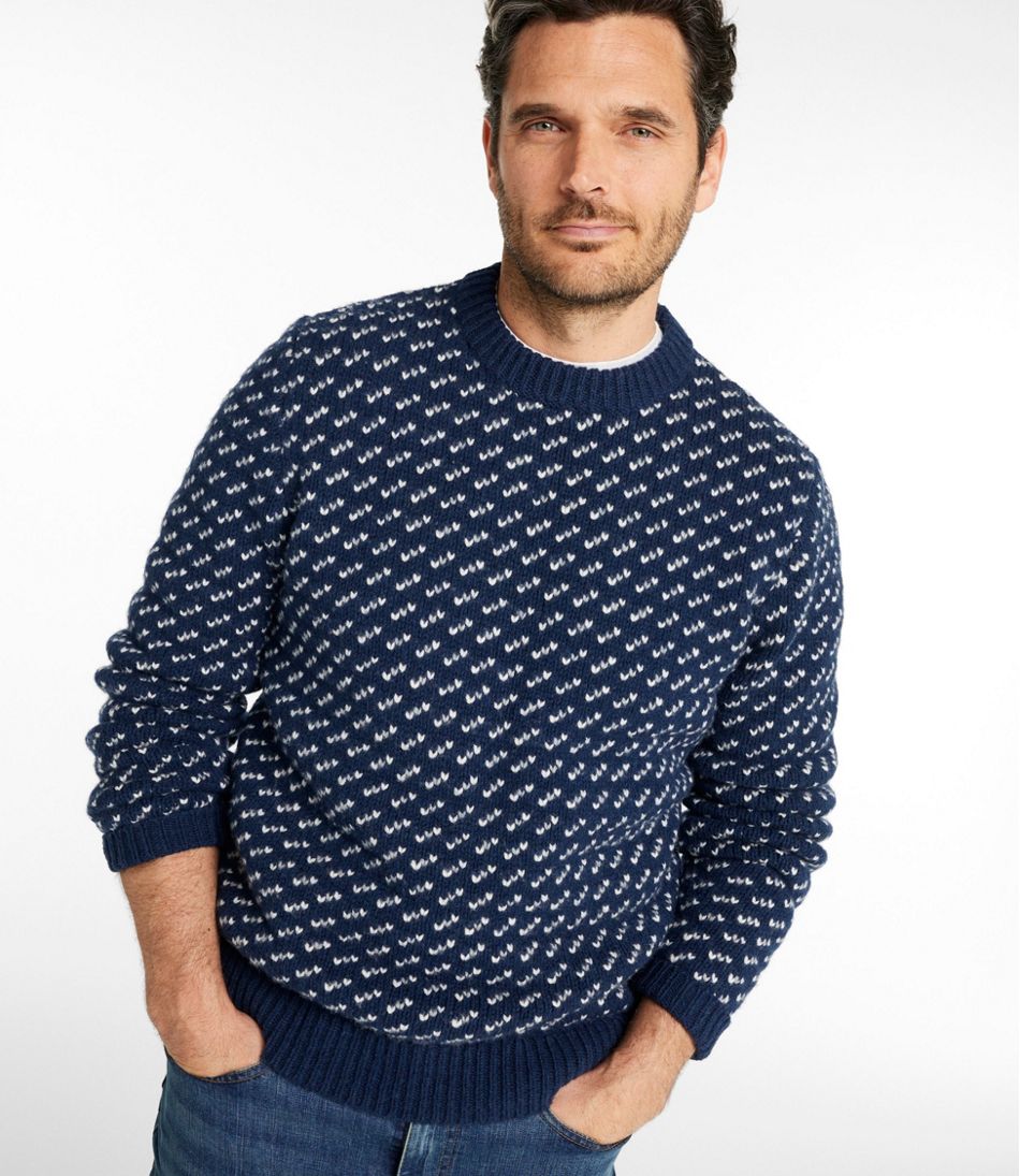 Men's Bean's Classic Ragg Wool Sweater, Crewneck, Bird's-Eye - Image 2