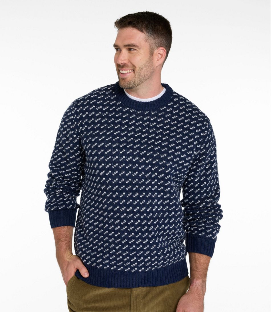 Men's Bean's Classic Ragg Wool Sweater, Crewneck, Bird's-Eye - Image 4