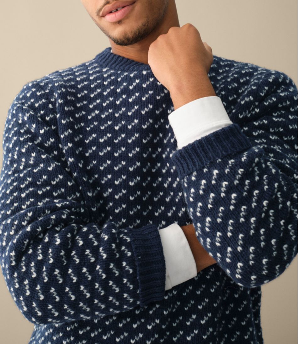 Men's Bean's Classic Ragg Wool Sweater, Crewneck, Bird's-Eye - Image 8