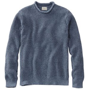 Men's L.L.Bean Organic Cotton Waffle Sweater, Rollneck Crew