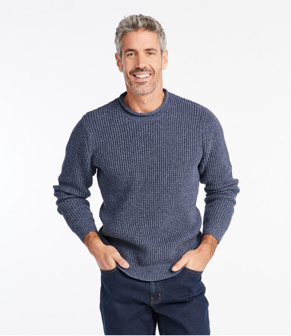 Men's L.L.Bean Organic Cotton Waffle Sweater, Rollneck Crew - Image 2