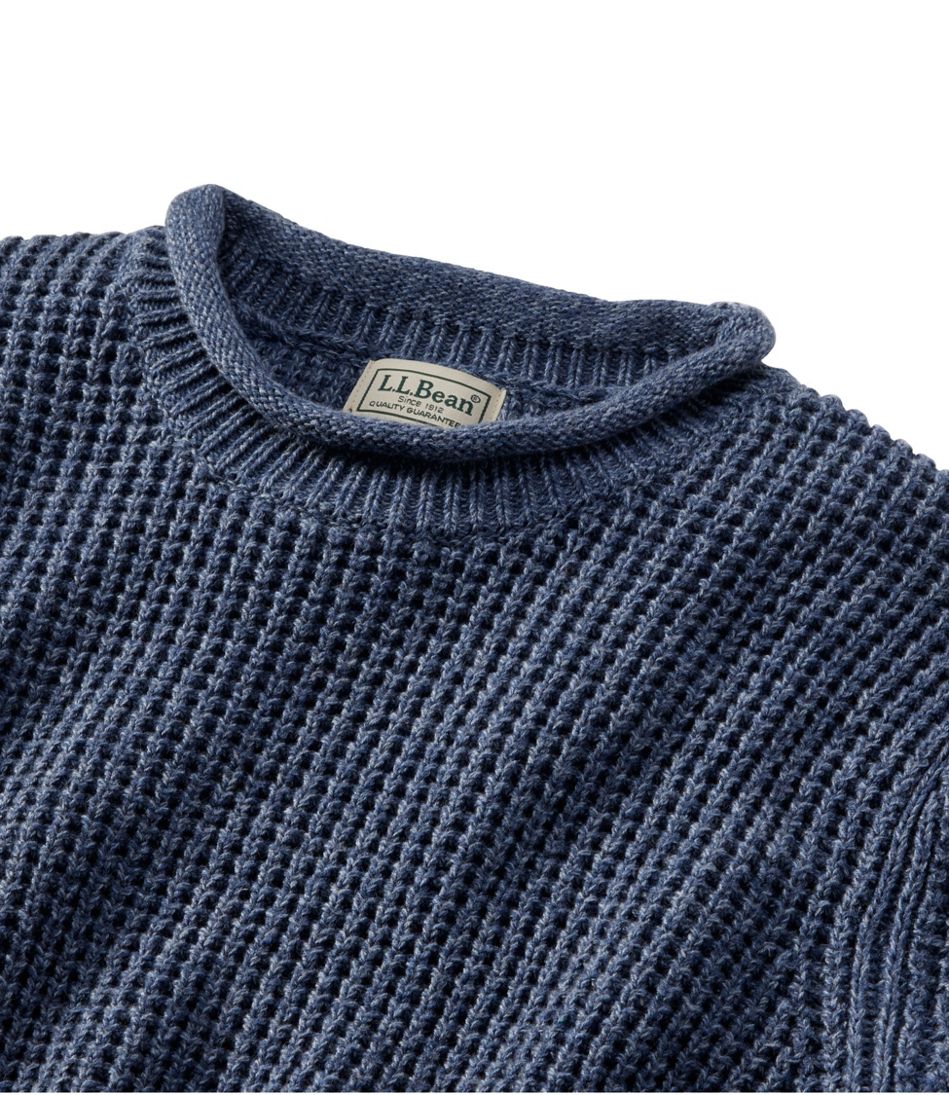 Men's L.L.Bean Organic Cotton Waffle Sweater, Rollneck Crew - Image 6