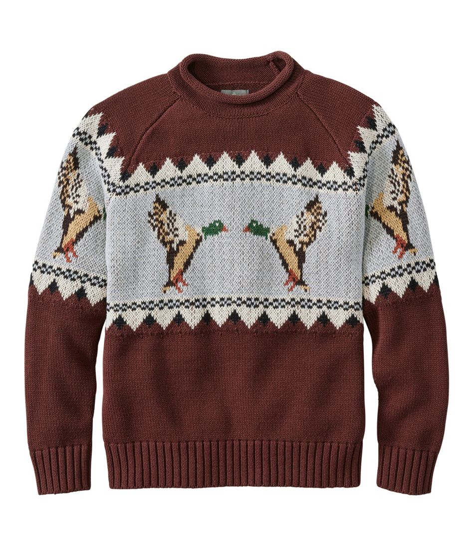 Men's Signature Organic Cotton Rollneck Sweater, Fair Isle