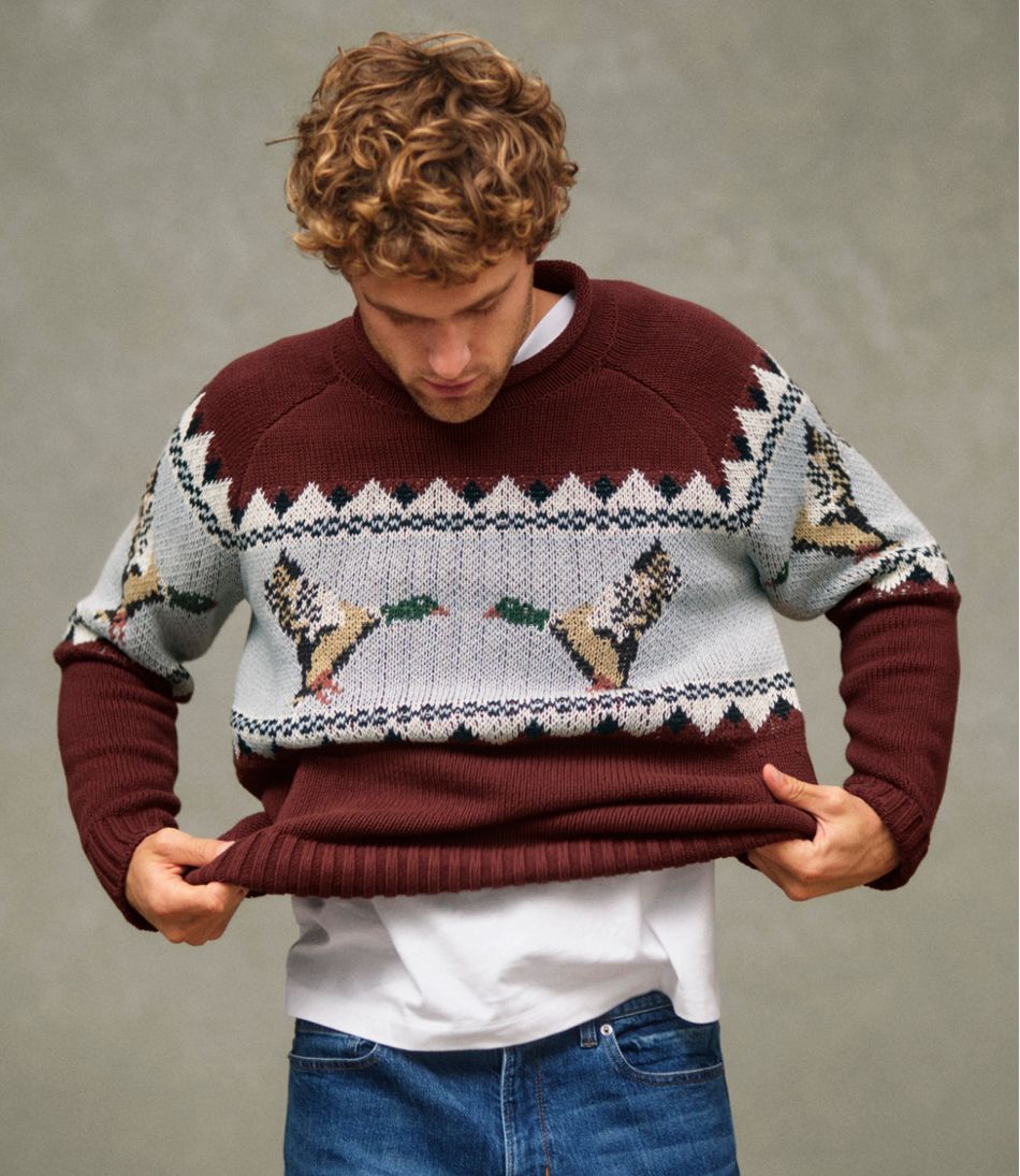 Men's Signature Organic Cotton Rollneck Sweater, Fair Isle - Image 10
