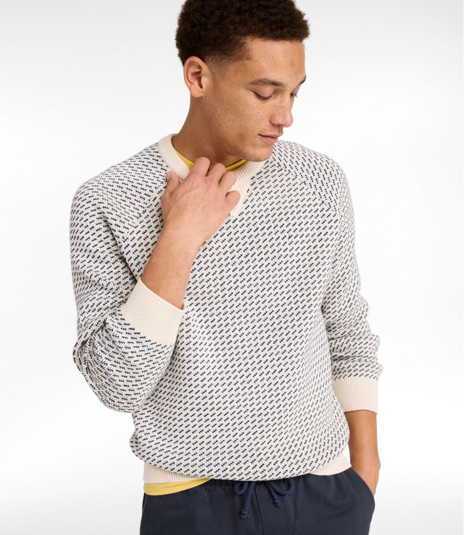 Men's Wicked Soft Cotton/Cashmere Sweater, Crewneck, Pattern - Image 2