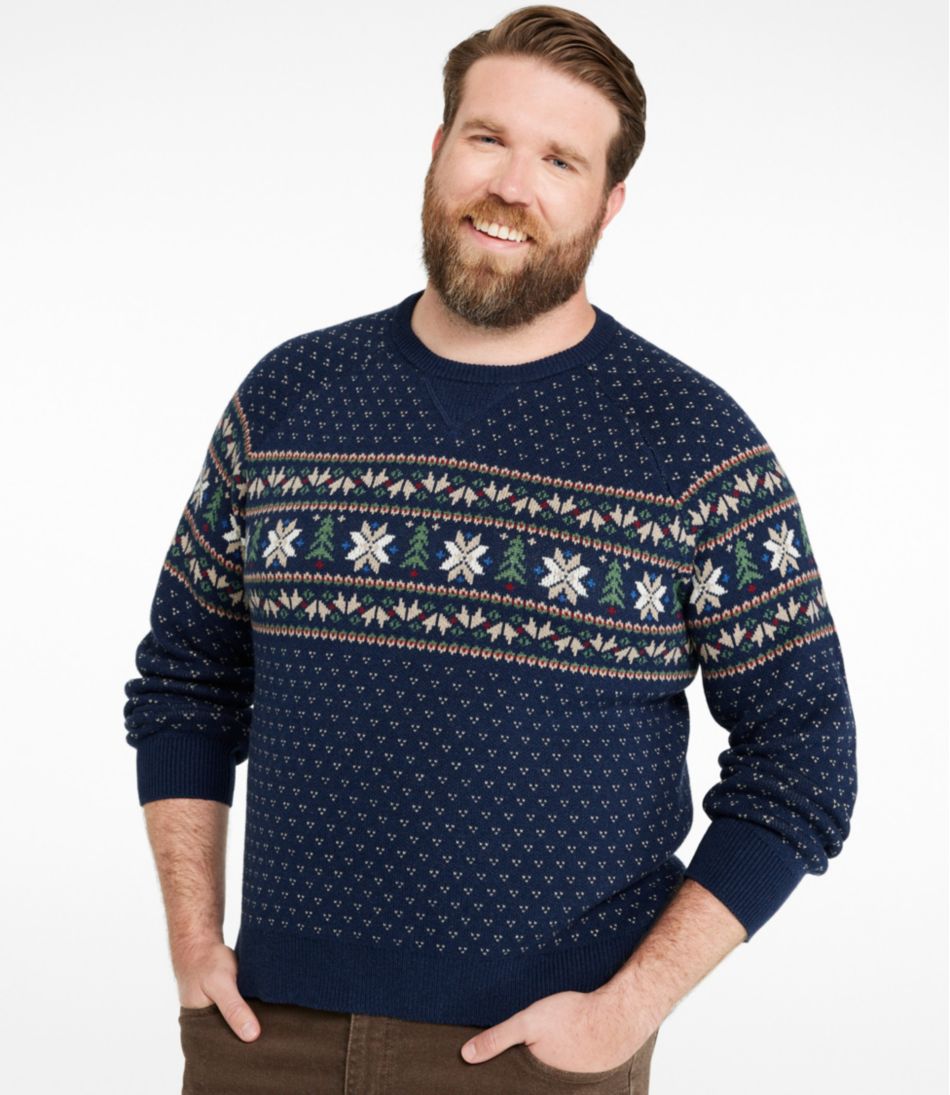 Men's Wicked Soft Cotton/Cashmere Sweater, Crewneck, Pattern - Image 4
