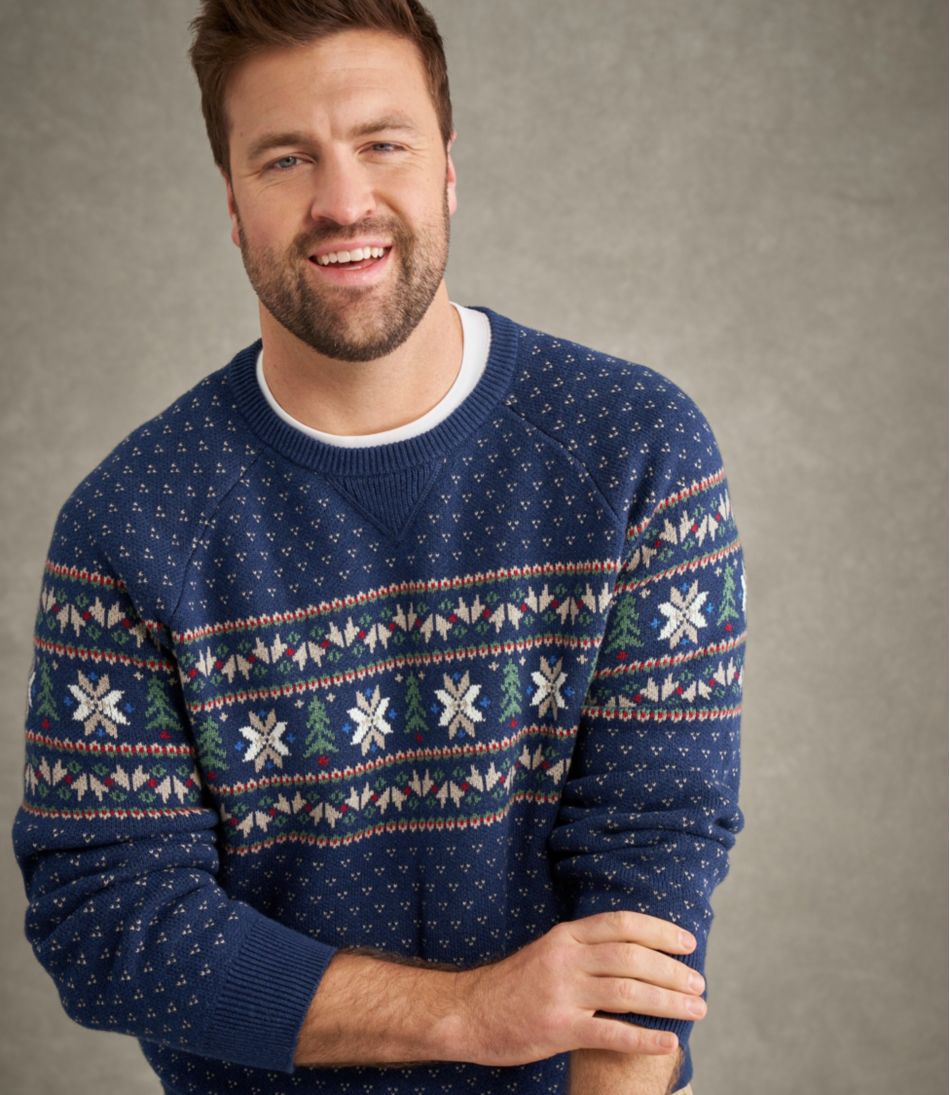 Men's Wicked Soft Cotton/Cashmere Sweater, Crewneck, Pattern - Image 9