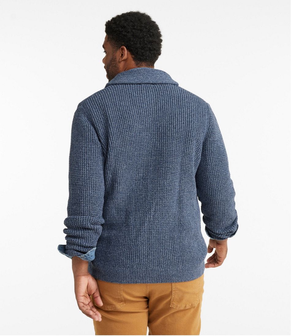 Men's Organic Cotton Waffle Sweater, Cardigan - Image 5