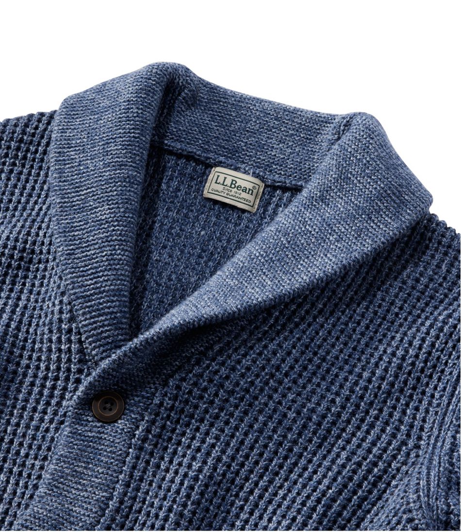 Men's Organic Cotton Waffle Sweater, Cardigan - Image 6