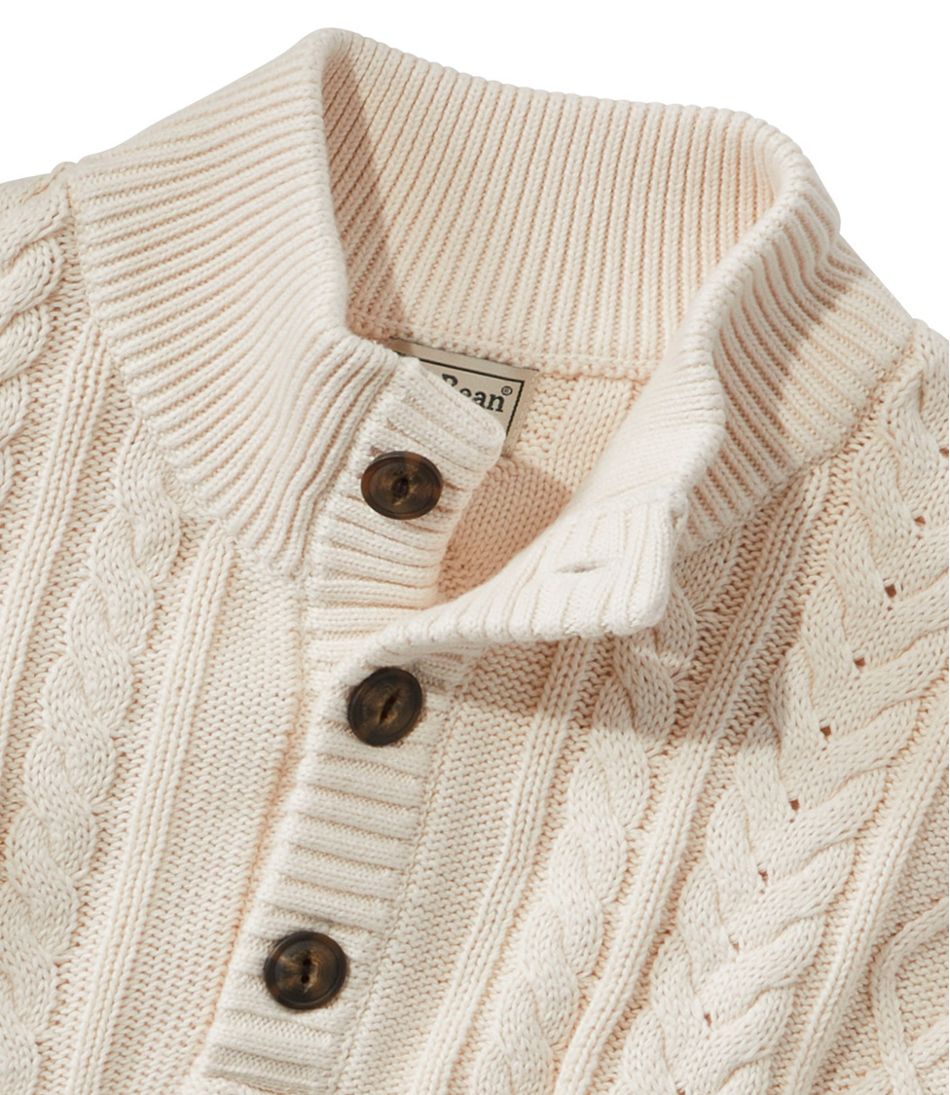 Men's Bean's Heritage Soft Cotton Fisherman Sweater, Button-Mock - Image 6