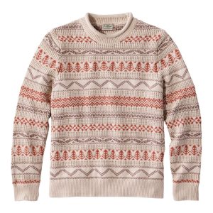 Men's L.L.Bean Organic Cotton Waffle Sweater, Crewneck, Fair Isle