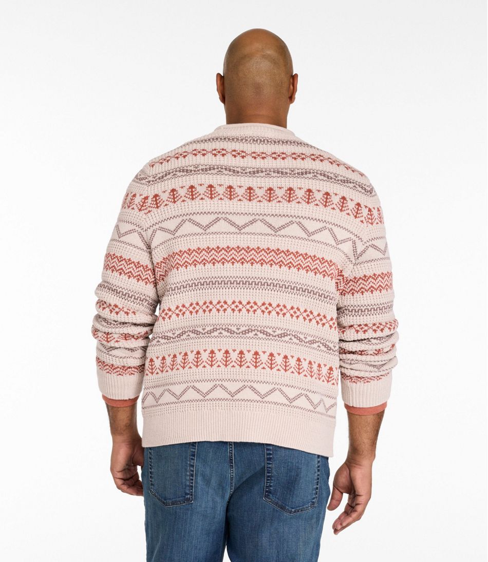 Men's L.L.Bean Organic Cotton Waffle Sweater, Crewneck, Fair Isle - Image 5