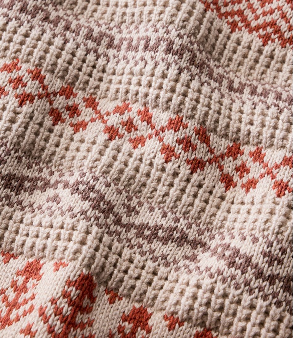 Men's L.L.Bean Organic Cotton Waffle Sweater, Crewneck, Fair Isle - Image 7