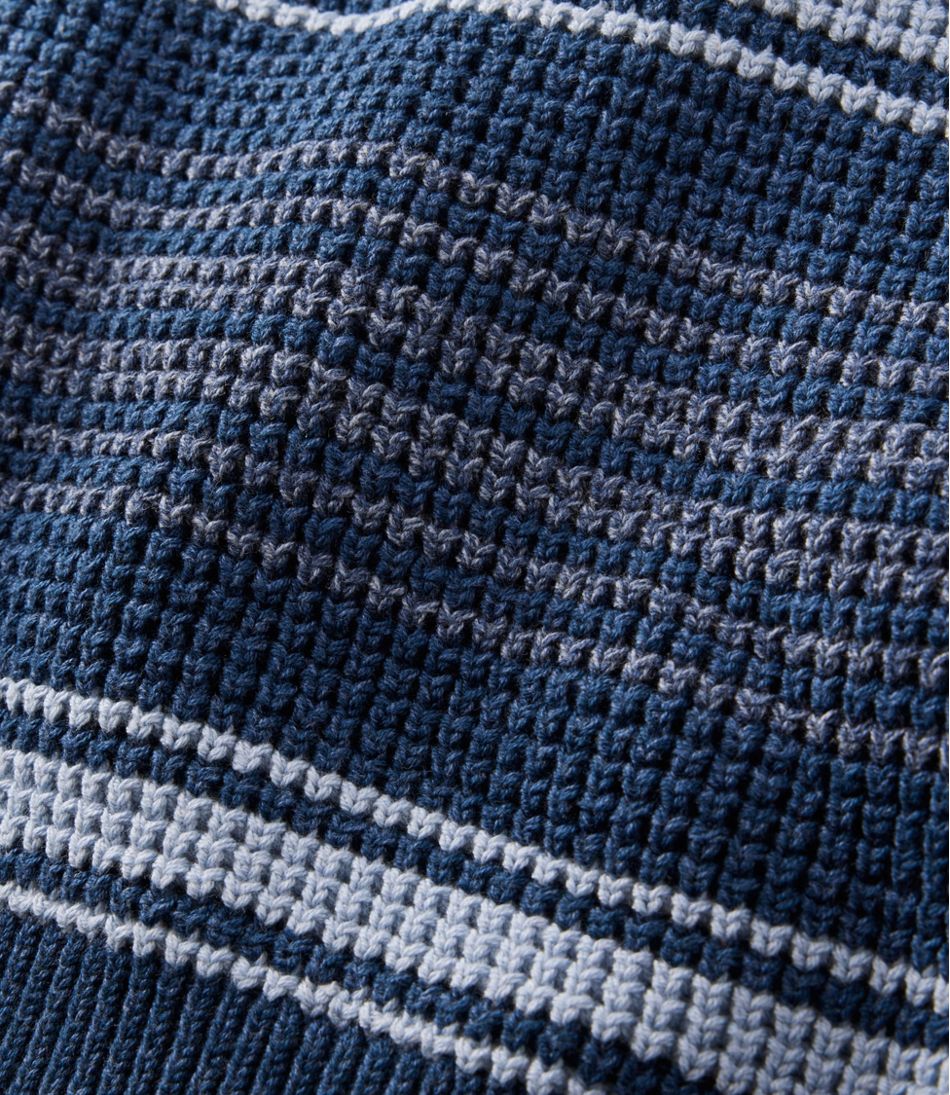 Men's Organic Cotton Waffle Sweater, Quarter Zip, Stripe - Image 5