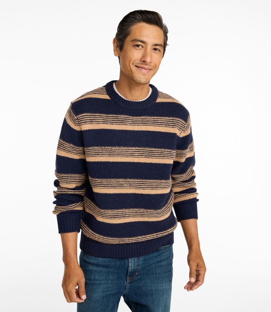 Men's Bean's Classic Ragg Wool Sweater, Crewneck, Stripe - Image 2