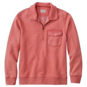 Men's Sunwashed Sweatshirt, Quarter-Zip Polo, Long-Sleeve