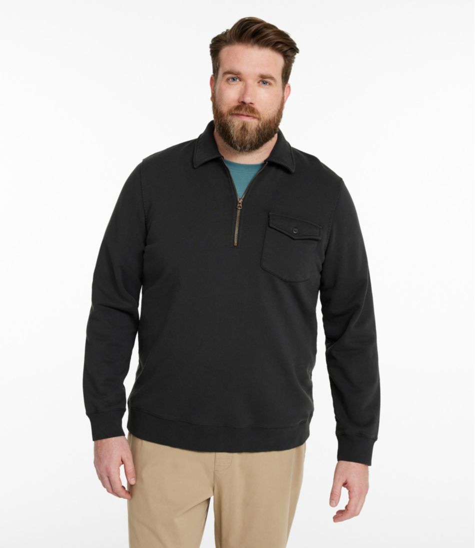 Men's Sunwashed Sweatshirt, Quarter-Zip Polo, Long-Sleeve - Image 4