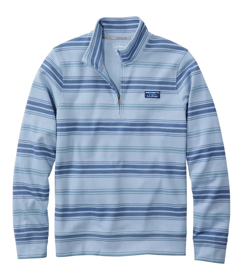 Men's Comfort Stretch Performance? Piqu??, Quarter-Zip Pullover, Stripe