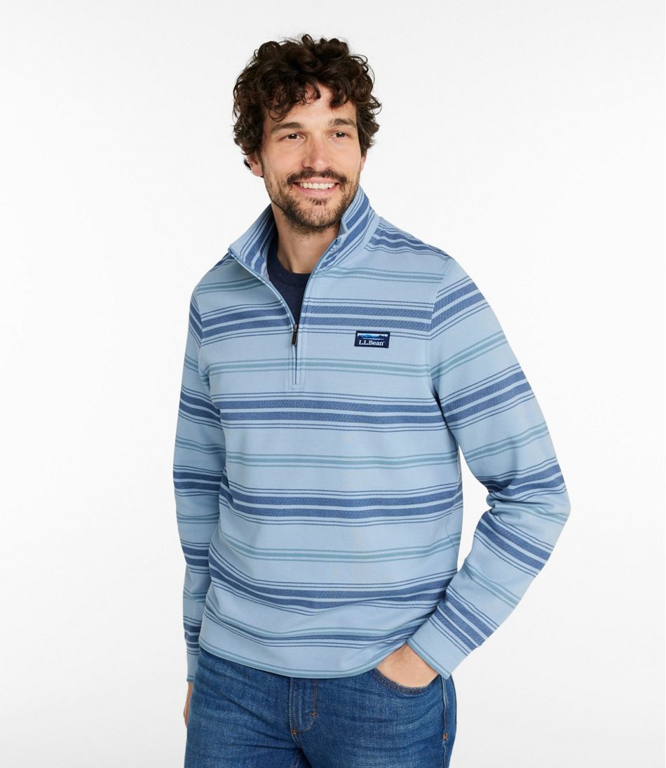 Men's Comfort Stretch Performance? Piqu??, Quarter-Zip Pullover, Stripe - Image 2