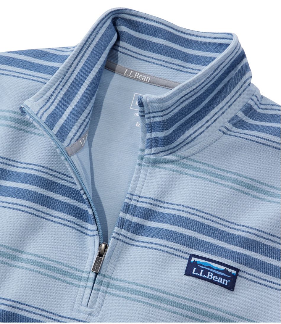 Men's Comfort Stretch Performance? Piqu??, Quarter-Zip Pullover, Stripe - Image 4