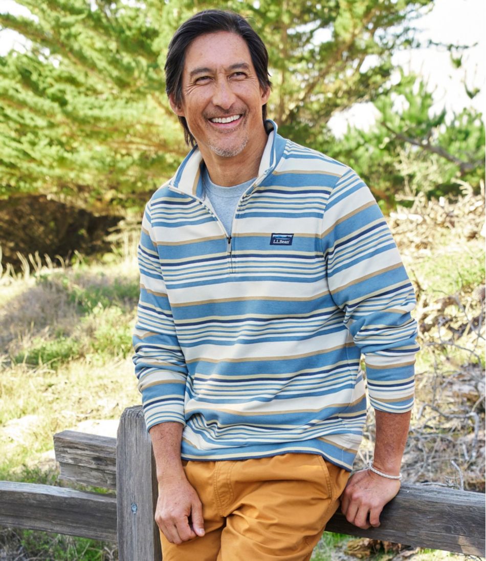 Men's Comfort Stretch Performance? Piqu??, Quarter-Zip Pullover, Stripe - Image 6