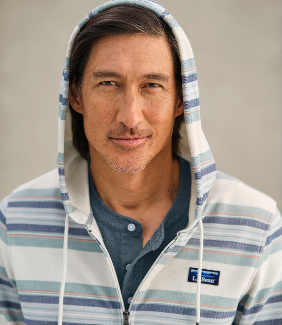 Men's Comfort Stretch Performance? Piqu??, Full-Zip Hoodie, Stripe - Image 9