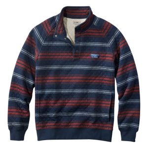 Men's Quilted Sweatshirt, Mockneck, Stripe