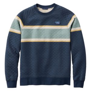 Men's Quilted Sweatshirt, Crewneck, Stripe