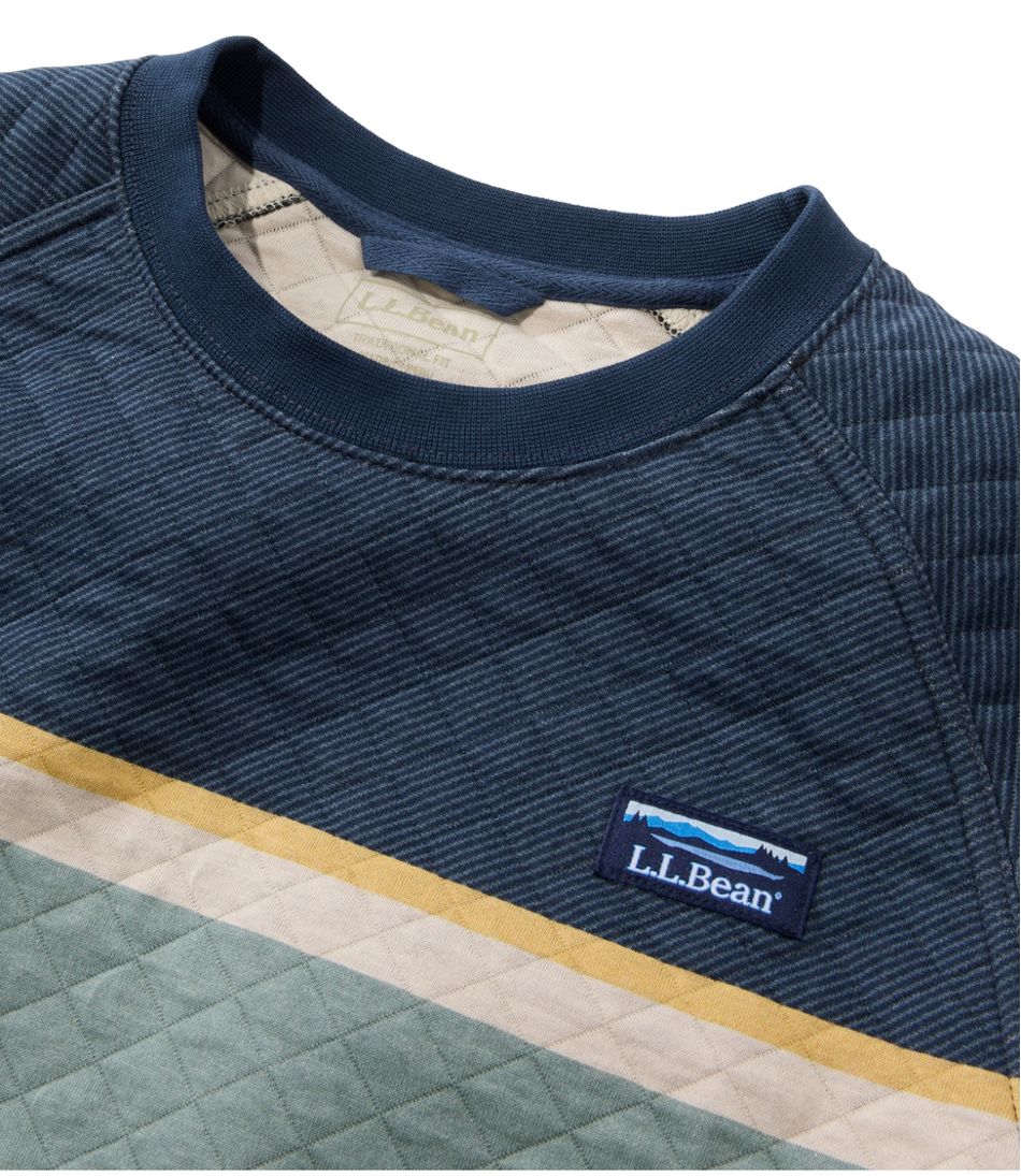 Men's Quilted Sweatshirt, Crewneck, Stripe - Image 4