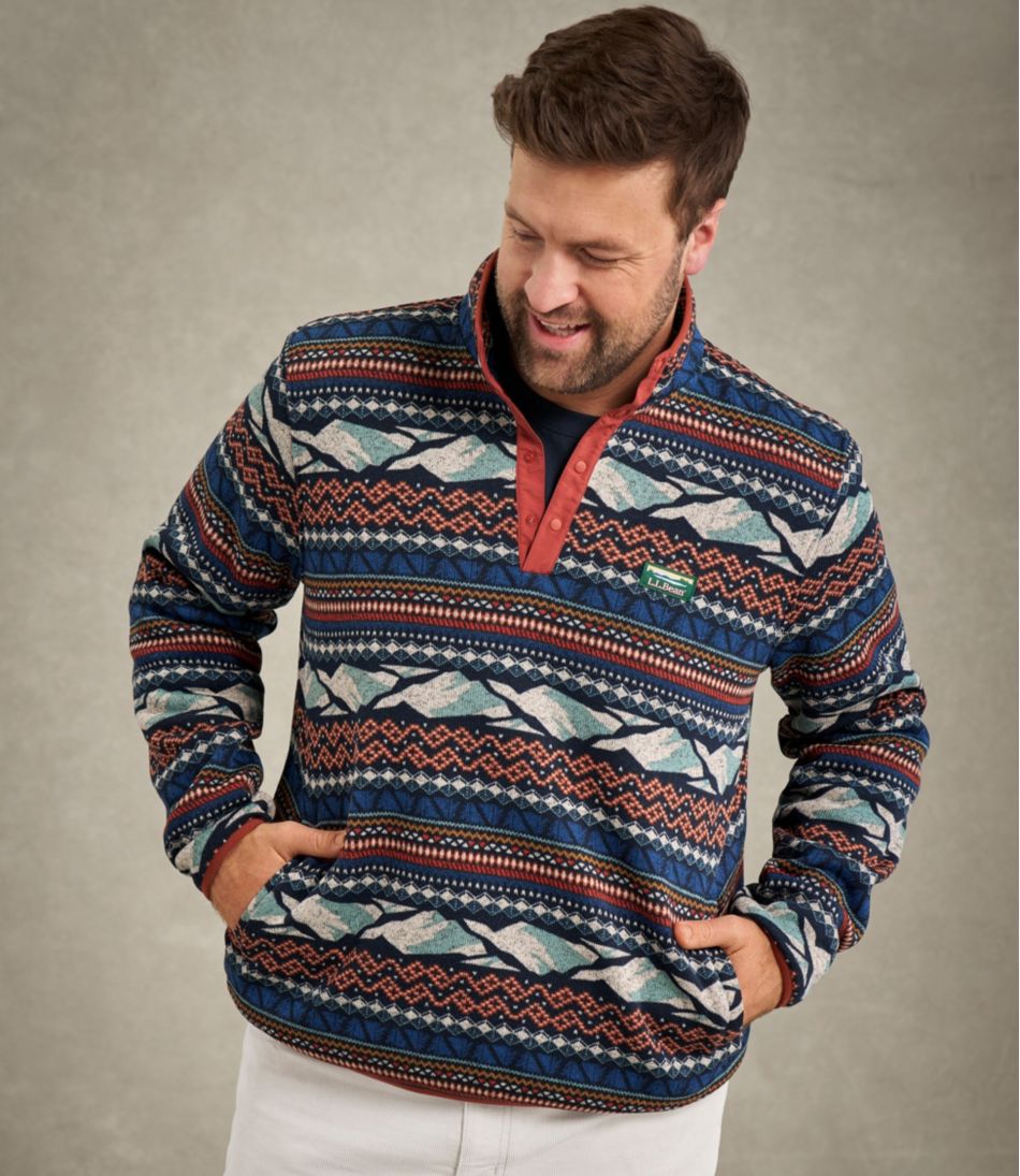 Men's L.L.Bean Sweater Fleece Pullover, Print - Image 10