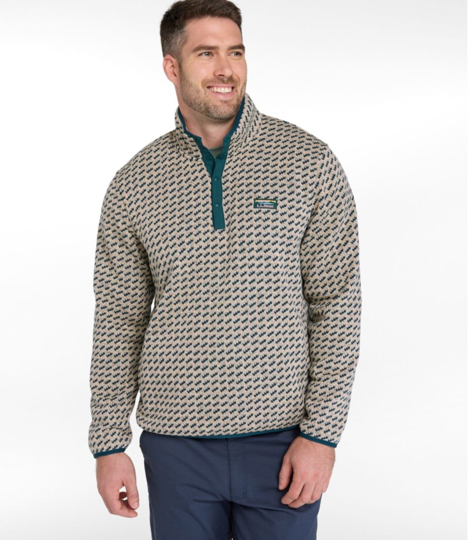 Men's L.L.Bean Sweater Fleece Pullover, Print - Image 4